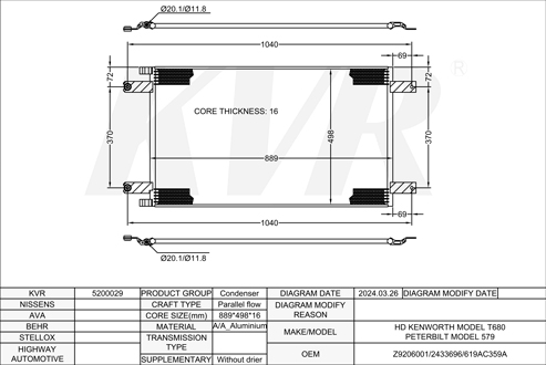 KENWORTH,CONDENSER