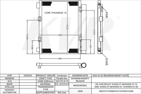 CHEVROLET,2007-10 CONDENSER