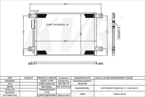 FREIGHTLINER,2008-13 CONDENSER
