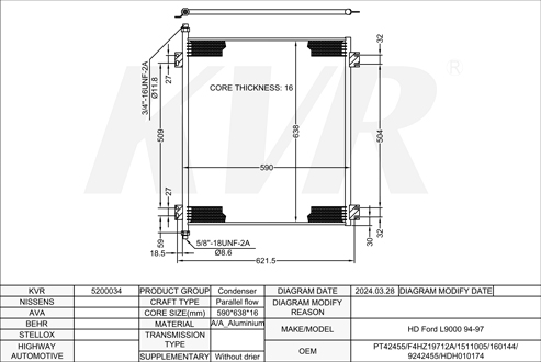 FORD,1994-97 CONDENSER