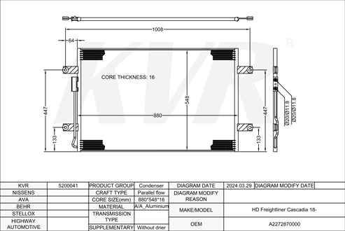 FREIGHTLINER,2018- CONDENSER