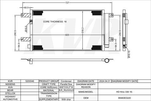 HINO,2016- CONDENSER