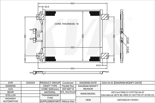 FORD,2001-07 CONDENSER