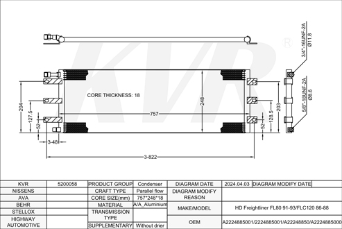 FREIGHTLINER,1991-93 CONDENSER