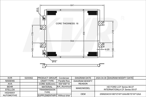 FORD,2006-07 CONDENSER
