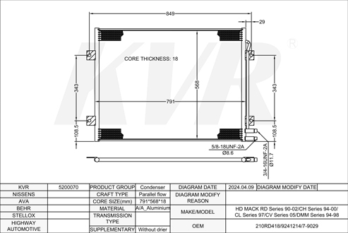 MACK,1990-2002 CONDENSER