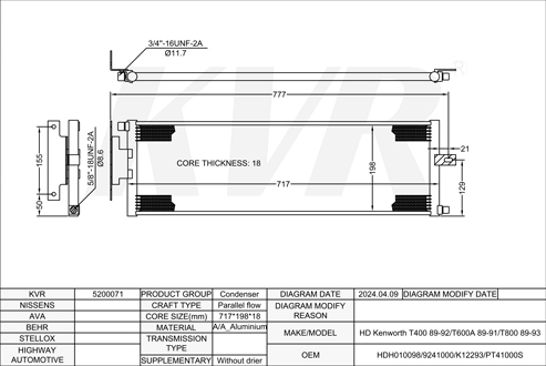 KENWORTH,1989-93 CONDENSER