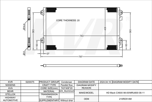 MACK,2008-11 CONDENSER