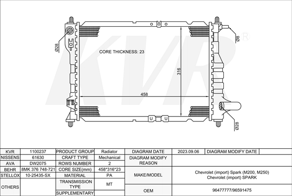 CHEVROLET HATCHBACK,2005- B10S1 RADIATOR