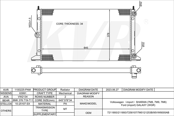 FORD MPV,1995-2006 ANU RADIATOR