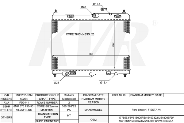 FORD HATCHBACK,2008- RTJB RADIATOR