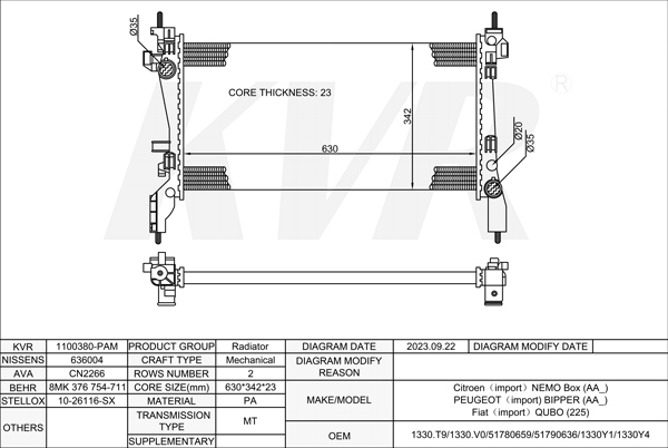 CITROEN BOX,2008- 8HS (DV4TED) RADIATOR