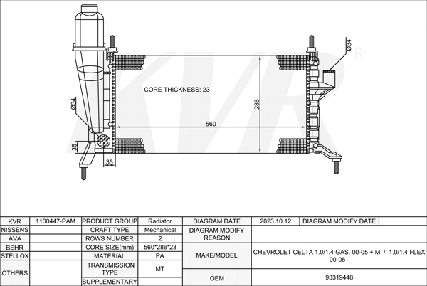 CHEVROLET,2000-05 RADIATOR