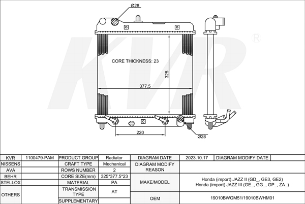HONDA HATCHBACK,2005-14 L15A RADIATOR