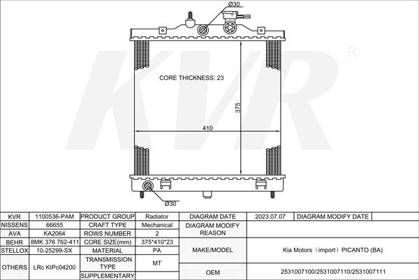 KIA HATCHBACK,2004- G4HG RADIATOR