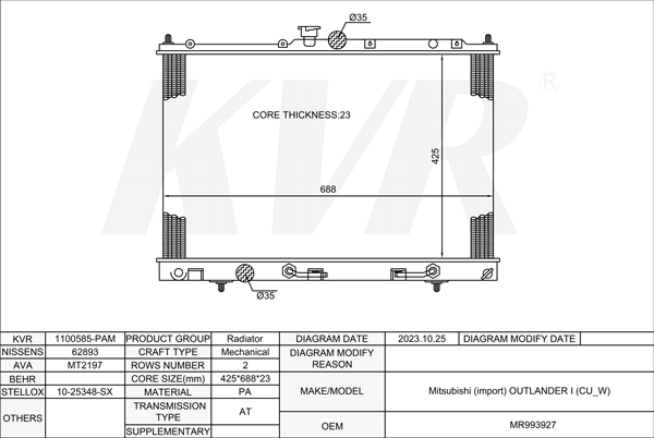 MITSUBISHI ClosedOff-Road Vehicle,2001-06 4G63Turbo RADIATOR