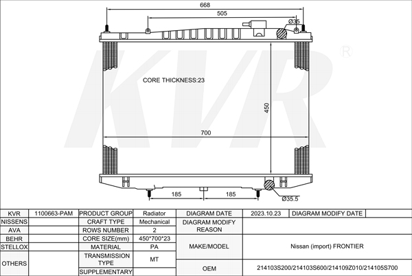 NISSAN,1998-2004 RADIATOR