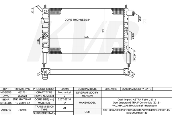OPEL SALOON,1991-98 X 16 SZ RADIATOR