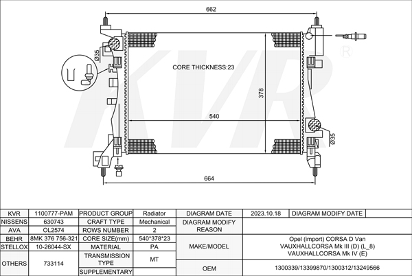 OPEL HATCHBACK,2006- A 14 XER RADIATOR
