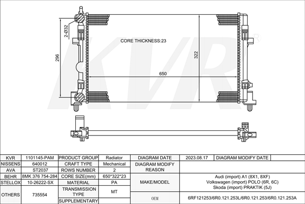 SEAT HATCHBACK,2008- CNKA RADIATOR
