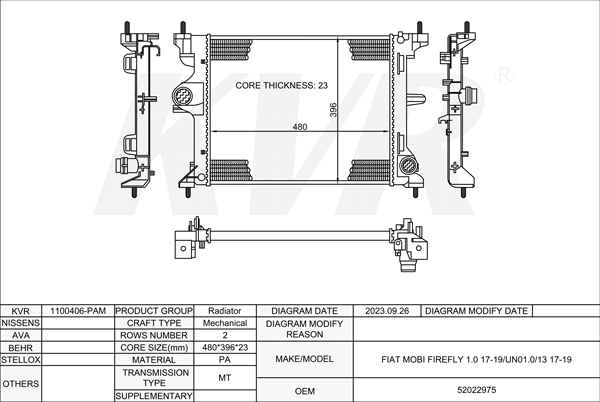 FIAT,2017-19 RADIATOR