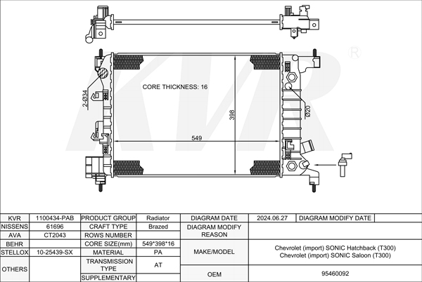 CHEVROLET HATCHBACK,2011- LDD RADIATOR