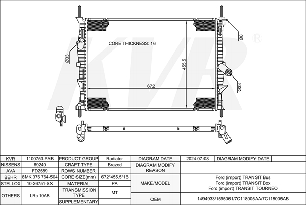 FORD BUS,2006- PHFC RADIATOR