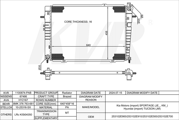 HYUNDAI Closed Off-Road Vehicle,2004-10 D4EA RADIATOR