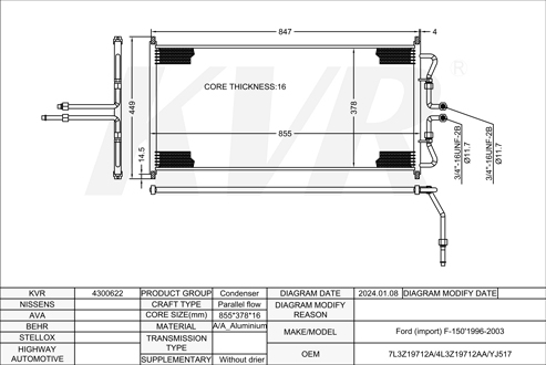 FORD PICKUP,1996-2003 99Z1 CONDENSER