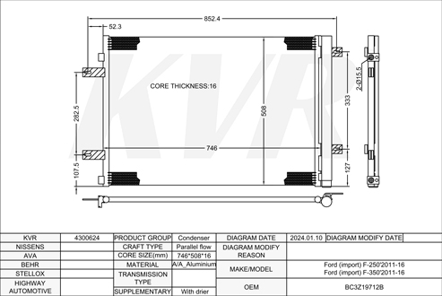 FORD,2011-16 CONDENSER