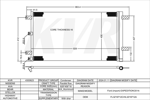 FORD SUV,2014- T35PDTD CONDENSER