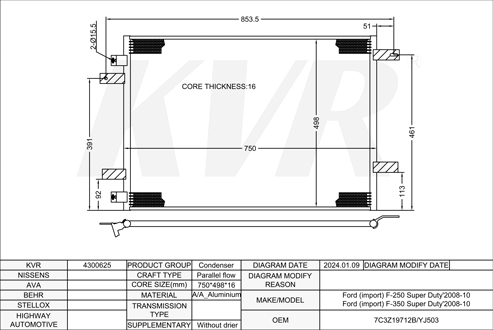 FORD,2008-10 CONDENSER