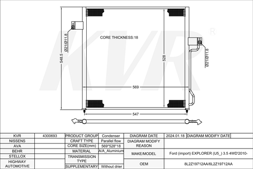 FORD SUV,2010- CONDENSER