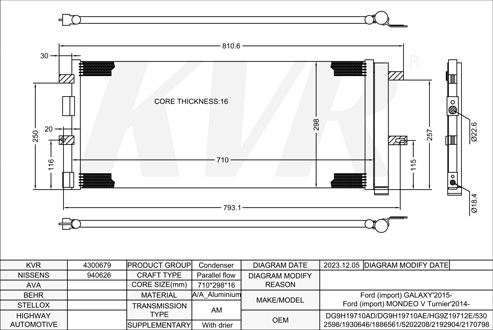FORD ESTATE,2014- T8CC CONDENSER