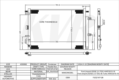 FORD SUV,2015-18 T9CE CONDENSER