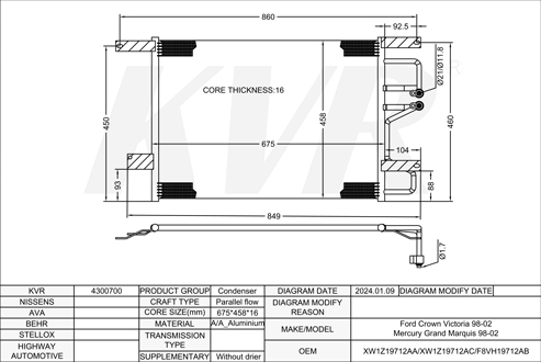 FORD,1998-2002 CONDENSER
