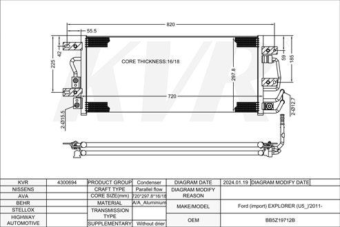 FORD SUV,2011- T23HD0D CONDENSER