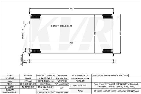 FORD MPV,2002- EYPD CONDENSER