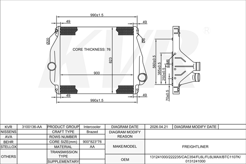 FREIGHTLINER,INTERCOOLER