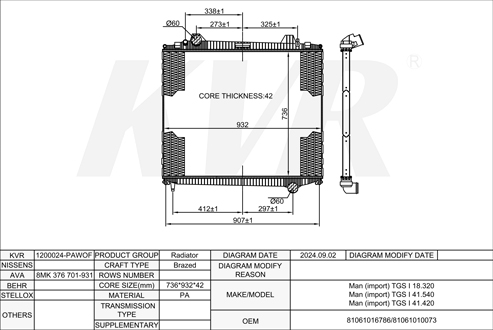 MAN,2007- D 2676 LF 06 RADIATOR