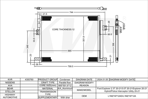 FORD,2020-21 CONDENSER