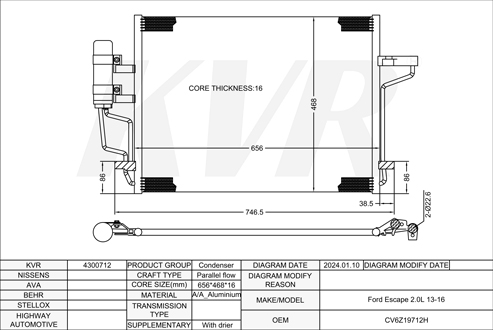 FORD,2013-16 CONDENSER