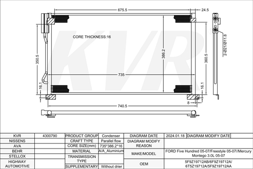FORD,2005-07 CONDENSER