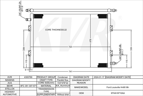 FORD,1996- CONDENSER