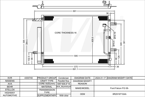 FORD,2008- CONDENSER