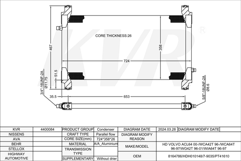 VOLVO,2000- CONDENSER