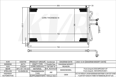FORD SUV,2001- AJ CONDENSER