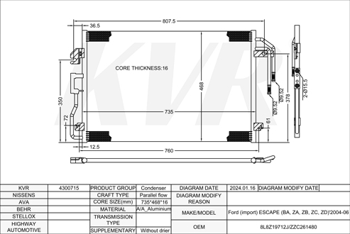 FORD SUV,2004-06 L3 CONDENSER