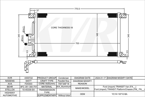 FORD BOX,2000-06 F3FA CONDENSER