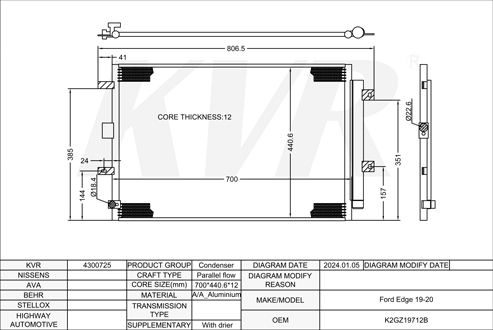 FORD,2019-20 CONDENSER